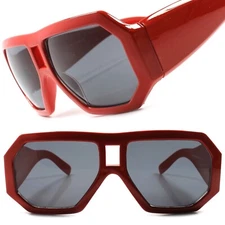 Retro Futuristic Hip Hop Thick Red Frame Mens Womens Fashion Square Sunglasses