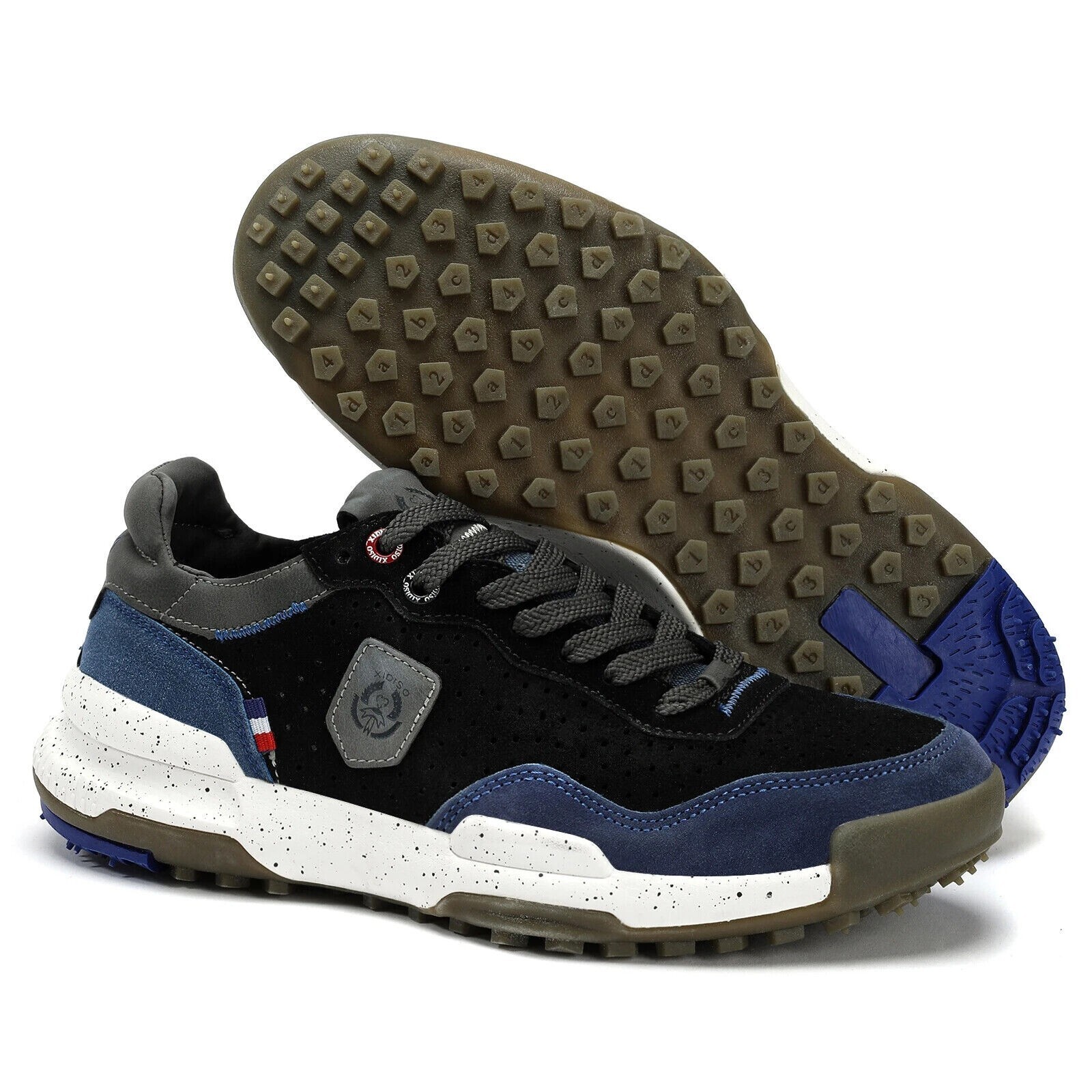 Men's Leather Trainers Sneakers Casual Walking Outdoor Sport Gym Shoes UK Size 9 eBay