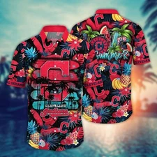 Cleveland Baseball Team Indians Hawaiian Shirt Button Down Unisex Adults S-5XL
