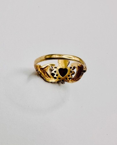 Solid 9ct Yellow Gold Irish Claddagh Ring Jewellery Size:K Gift - Picture 5 of 5