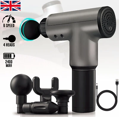 FK SPORTS Massage Gun Deep Percussion Massager Muscle Vibration Tissue Relaxing Therapy UK