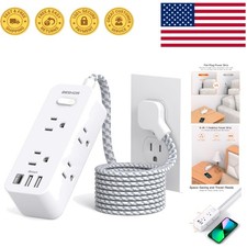 5ft Ultra Thin Surge Protector Power Strip with 6 Outlets and Smart USB Charging