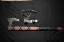 Steel viking axe, handmade, 22 inches long, with sheath 