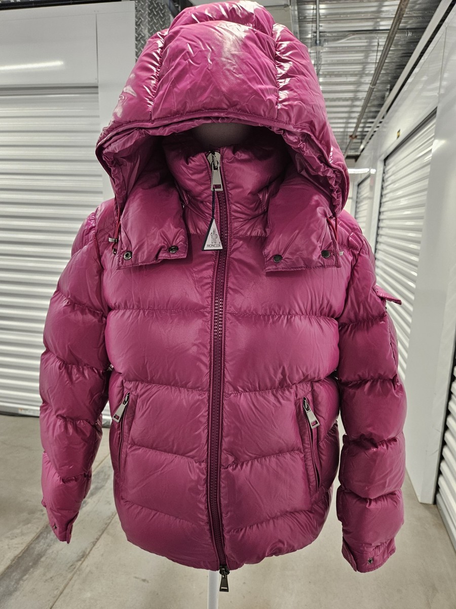 MONCLER FUSTET GIUBBOTTO Hooded Down Puffer Jacket Pink Size