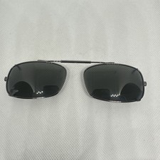 Solar Shield Clip-On Sunglasses Polarized Rectangle Black Mens UV400 Skinny Thin