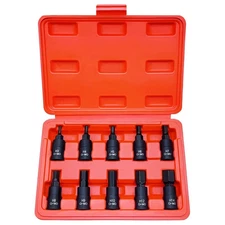HEX Bit Socket Set, Premium Cr-Mo Steel | 10-Piece Metric 3mm - 14mm Set | 3/...