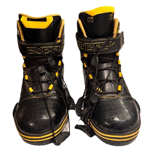 Vintage Byerly Wakeboard Bindings Boots Black Yellow BOA Dial Men’s Adult Pair