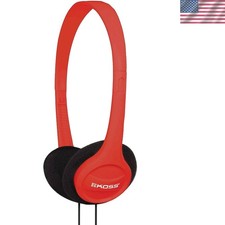 Portable On-Ear Headphone with Adjustable Headband - Red