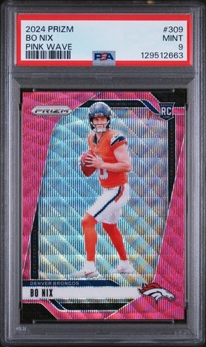2024 PANINI PRIZM PINK WAVE #309 BO NIX ROOKIE RC PSA 9