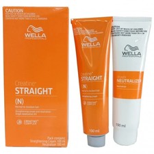 WELLA STRAIGHT N Hair Permanent Straightening Cream Intense Creatine Set 1 Box