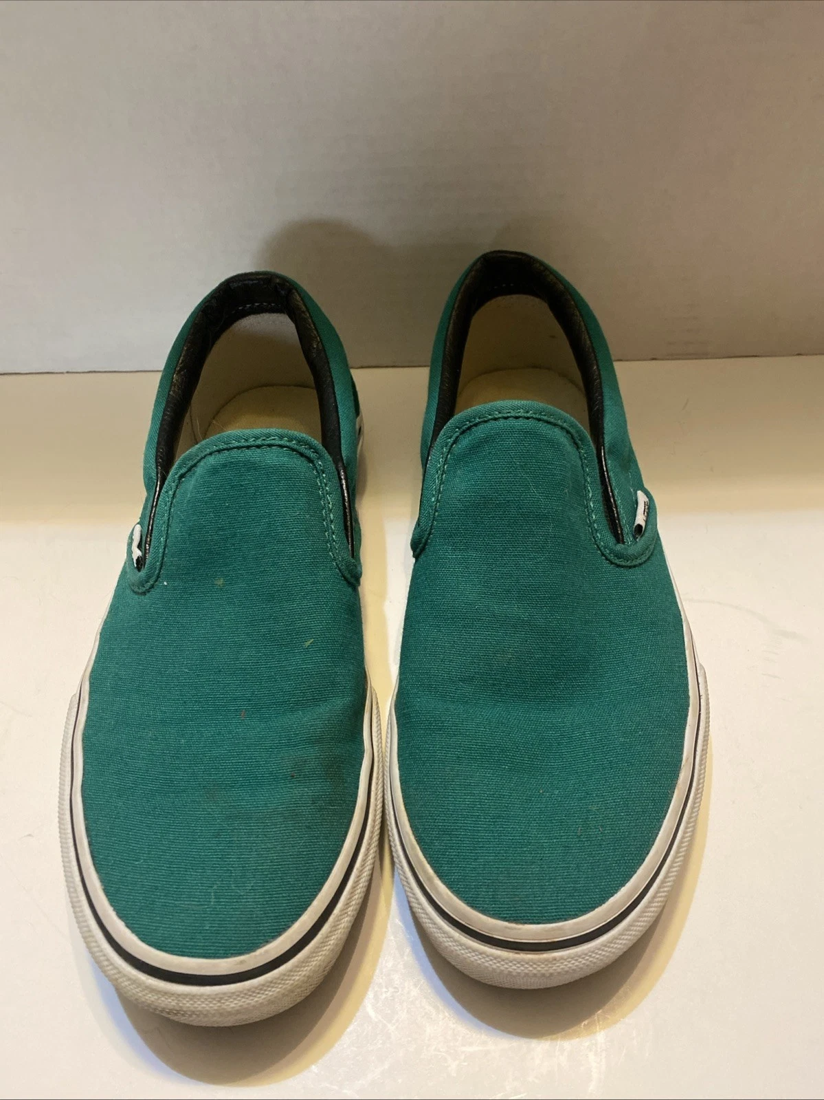 Slip On Vans Customs Verde Tg Uomo 5 Donna 6 5 Ottime Condizioni