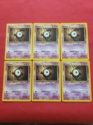 Pokemon: Unown E #67/75 Neo Discovery 2001 Vintage Non-holo - NM / LP - L32 (6)