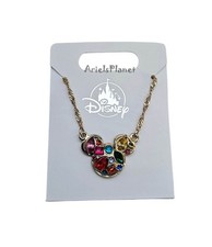 2025 Disney Parks Mickey Mouse Ear Multi-Color Crystal Stones Pendant Necklace