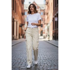 Banana Republic Women Beige Cargo Pants Size 8 Utility Pockets Cotton