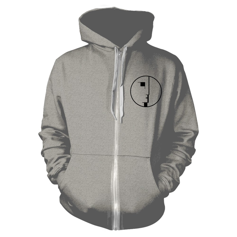 BAUHAUS - LOGO (GREY) GREY Hooded Sweatshirt with Zip Small
