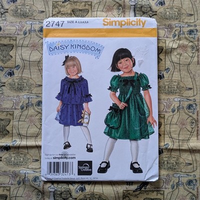 Simplicity Schnittmuster 2747, Daisy Kingdom, Kinder Party Kleid mit Jacke 2-6