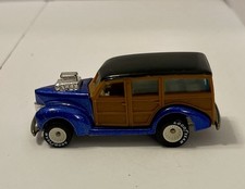Hot Wheels 40s Ford Woodie White Hubs Hi-rakers Real Riders Blue Rare Htf Hot Wheels 40s Ford Woodie White Hubs Hi-rakers Real Riders Blue Rare Htf