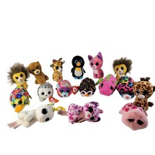 Lot of 16 TY Beanie Boos and Happy Meal Toys, Small Plush Collection