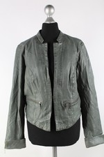Oakwood grüne Leder-Jacke Gr.L echtes Leder Top Zustand