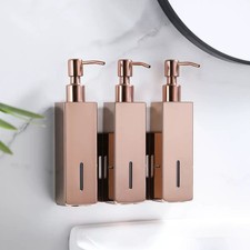 Square Stainless Steel Soap Dispenser for Kitchen/Bathroom Three Bottles Liquid