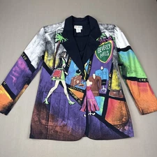 Vintage Kolorway USA Blazer Womens Large Hand Painted Beverly Hills/Rodeo Drive
