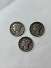Lot of 3 - 1942 Mercury Dime Good Condition
