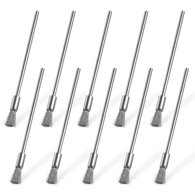 10 Pcs Stainless Steel Wire Brush Extended Cleaning End Brushes Pen