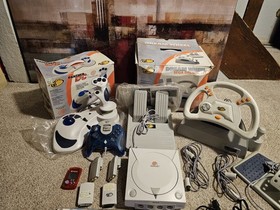  Sega Dreamcast VA1 Retro Flight & Racing Bundle - Mad Catz Accessories + 11
