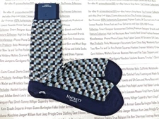 HACKETT 1pk Smart Crew Sock Mens Small Block Size S/M Navy Blue mix Socks BNWT