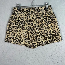 OAS Mens Size Small Leopard Print Terry Cotton Shorts Textured
