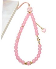Phone Charm Cute Pearl Beaded Wrist Strap for Women, Aesthetic Phone Pink