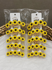 MUJU Sunflower Flower Hair Clips Set of 10 Yellow Brown Plastic