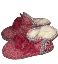 Muk Luks Small 5-6 Pink Snowflake House Slippers