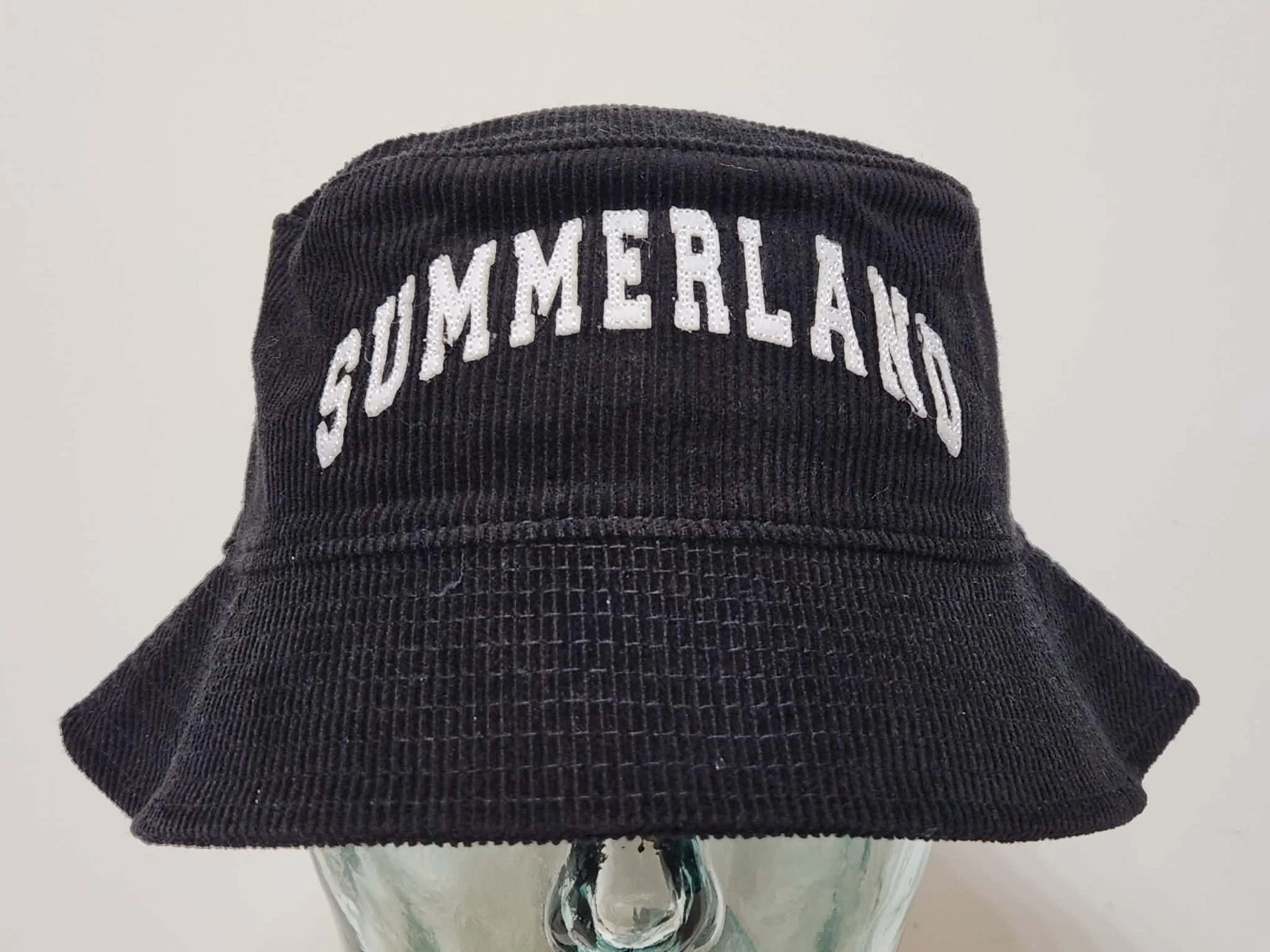 Men's Nahmias Corduroy Black Bucket Hat "Summerland" Embroidered 100% Cotton