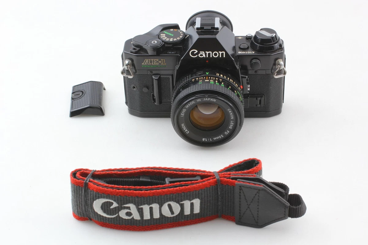 [Exc+5] Lente Canon AE-1 Programa Negro 35 mm Cámara fotográfica NFD 50 mm F1,8 de JAPÓN