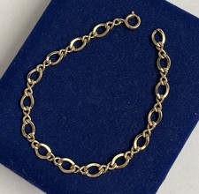 Brazalete Infinity Figaro Bordillo Lleno Oro 12k 7" 5.6mm Gf Victoriano Impresionante 5g