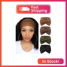 AQOKKA Extra Wide Headbands for Women Large Turban Headband Non Slip Boho Elasti