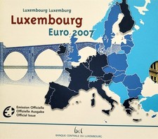 Offizieller KMS Luxemburg  2007 - 1 Ct-2 € im Originalfolder