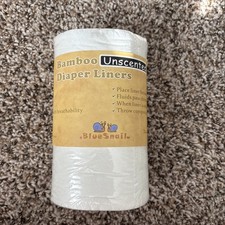 Blue Snail Bamboo Diaper Liners Unscented 12 x 7 100 Sheets Per Roll