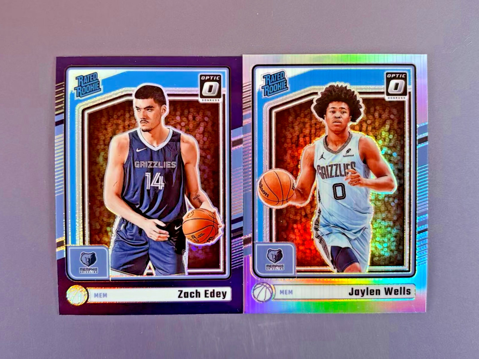 Zach Edey 2024-25 Panini Donruss Optic Rated Rookie Purple Prizm RC #288