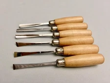 ( LOT OF 6 )  DONIGER ITALY WOOD CARVING CHISELS A-F EXCELLENT