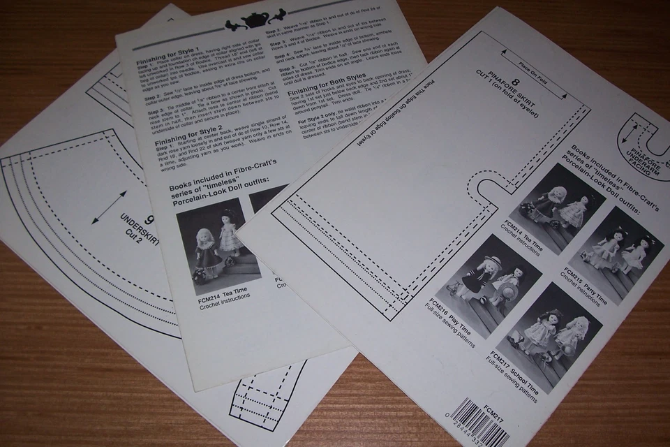 3 Fibre Crafts 11.5 Porcelain-Look-Doll Patterns and Instructions. - Image 2 of 4