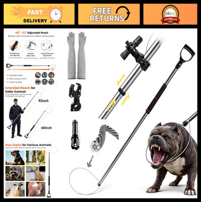 Adjustable Animal Catch Pole Tool - 60''-92'' Noose for Dogs, Cats & Wildlife Hand