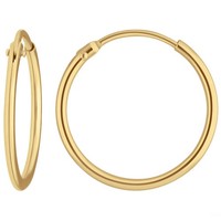 Paar Ohrringe Creolen Rund Schlicht Ohrschmuck Aus 333 Gold Gelbgold 17X1,3Mm