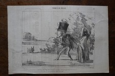 DAUMIER ORIGINAL LITHOGRAPH CHARIVARI, HUNTING SKETCH 21