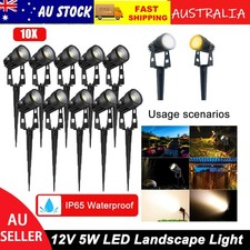 10PCS 12V LED Spotlight Landscape Lights Outdoor Waterproof 5W Garden Floodlight