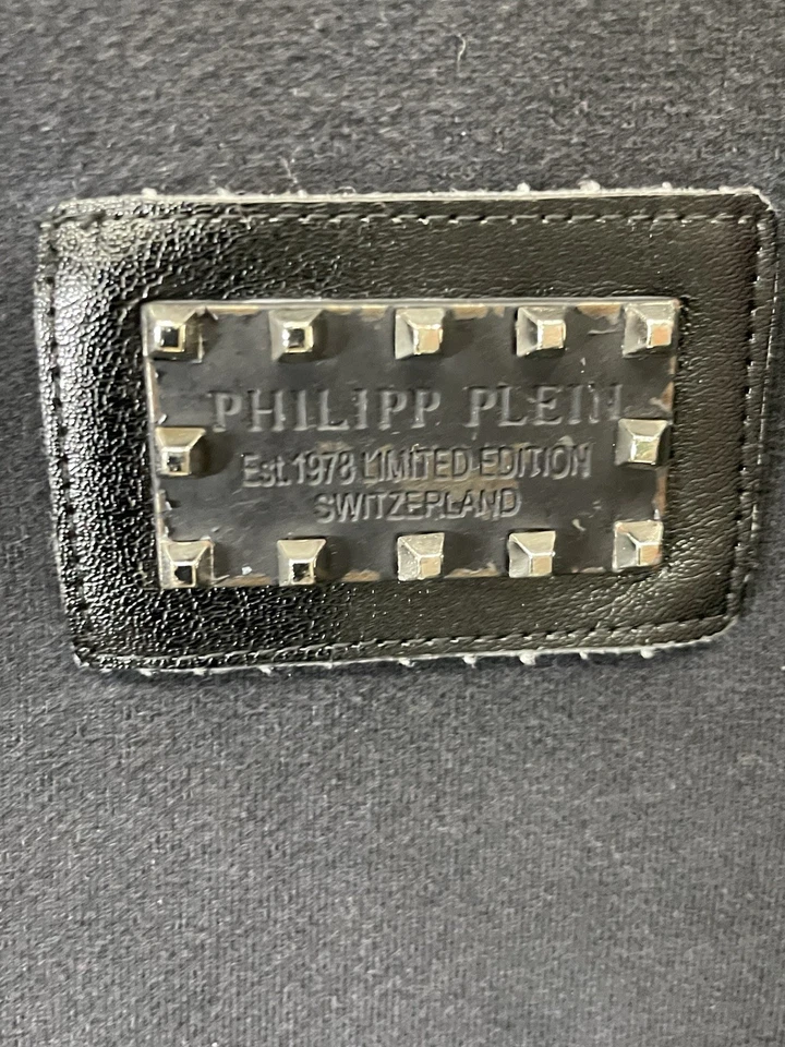 🔥 Philipp Plein Homme • Chaqueta Negra con Cremallera • Calavera Gótica • Para Hombre Talla Mediana M Foto 3 de 4