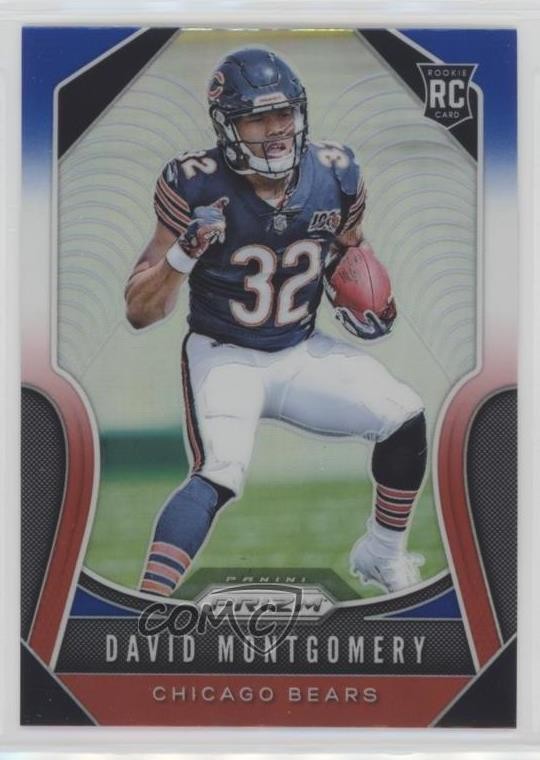 2019 Panini Prizm Rookies Red White & Blue Prizm David Montgomery #327 2wr
