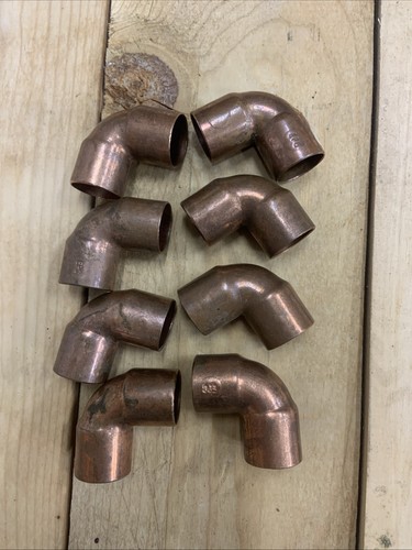 3/4” copper 90 degree elbow ( 8 pack) 3/4” cxc sweat 90 degree fitting 
