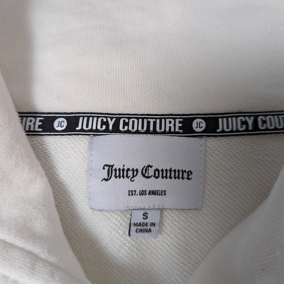Juicy Couture High Neck Cropped Sweatshirt White Size Small - Image 4 of 4